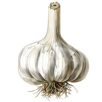 botanical illustration of a garlic