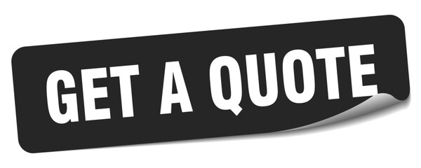get a quote sticker. get a quote label