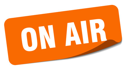 on air sticker. on air label