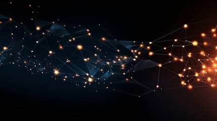 Fototapeta premium An abstract virtual background features particle and molecule structures.