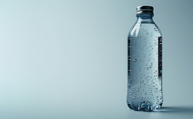 Minimalist Design Blue Reusable Bottle on Cool Gray Backdrop