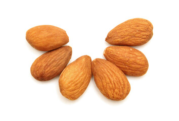 Almonds isolated on white background