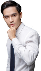 Handsome Asian businessman in formal attire PNG file with no background 