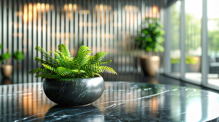 Lush Green Plants in Modern Interior, Fresh Decorative Touch to White Room, Nature-Inspired Home Design