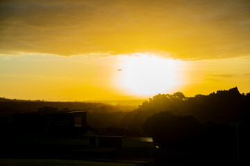 Suburban area in East Auckland, New Zealand at sunset time