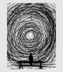 most popular abstract illusion t-shirt illustration of a person © designcreativex