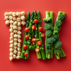 Brokuły tekst TAK! Słowo YES powstało z brokułów. Zieloni i brokuły zostały połączone w...