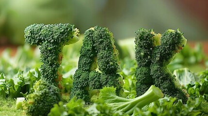 Warzywa mówią TAK. Słowo Zdrowy styl życia z zieleniną. Wiadomość Tak dla brokułów! Znak Wegańskie przekąski. Zawsze mów tak warzywom. Szczupła sylwetka i witaminy. Napis tak. - obrazy, fototapety, plakaty