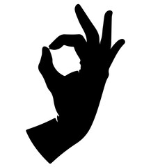 silhouette of a hand sign