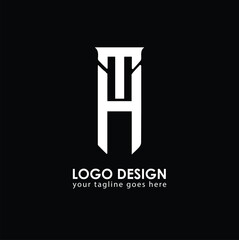 HT TH Logo Design, Creative Minimal Letter TH HT Monogram