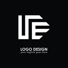 UE UE Logo Design, Creative Minimal Letter UE UE Monogram