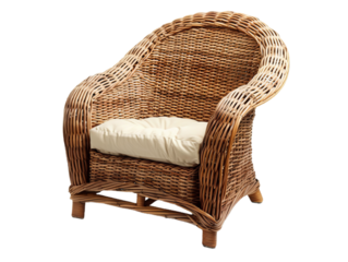 rattan garden chair cutout isolated on transparent png background
