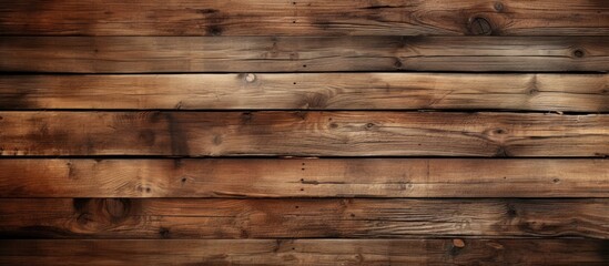 A detailed view of a wooden plank wall, showcasing the natural grains and textures of the wood. The wall appears weathered, with distinct patterns and knots adding depth to the surface.