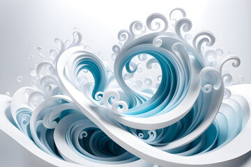 White and blue paper design background 