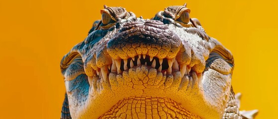  a close up of a large alligator's head with it's mouth open and it's teeth wide open.