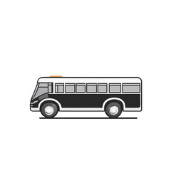 Bus icon 2d black and white transportation transparent