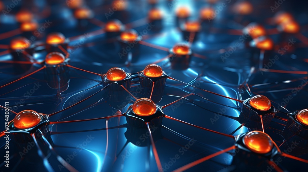 Poster Nanotechnology featuring microlenses is illustrated in a computer-generated abstract background.