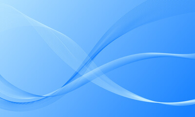 blue light lines wave curves with smooth gradient abstract background