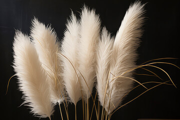 Pampas grass. Reed Plume Stem, Dried Pampas Grass, Decorative Feather Flower Arrangement for Home