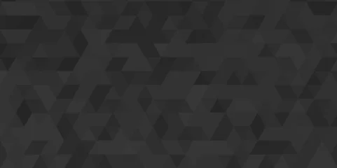 Foto op Aluminium Abstract black seamless geometric low polygon pattern .geometric wall tile polygonal pattern design .abstract small mosaic tringles vector illustration ,business design template . © Vermelho
