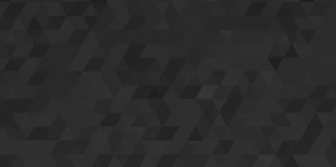 Foto op Plexiglas Abstract black seamless geometric low polygon pattern .geometric wall tile polygonal pattern design .abstract small mosaic tringles vector illustration ,business design template . © Vermelho