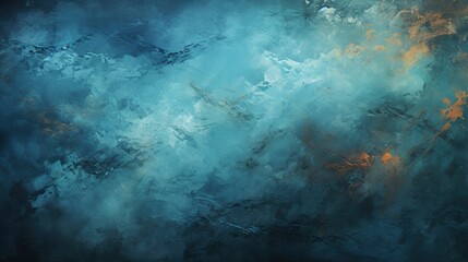 abstract blue background with grunge brush strokes and stains of paint