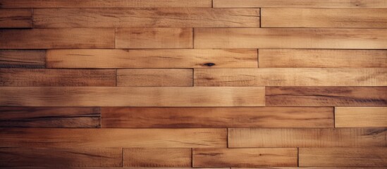 Naklejka premium The image showcases a robust wooden wall meticulously crafted from artificial wood, highlighting the intricate wood grain patterns and solid construction.