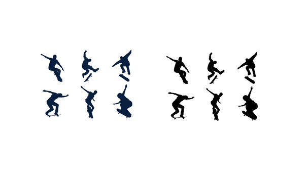 set of skate board silhouettes