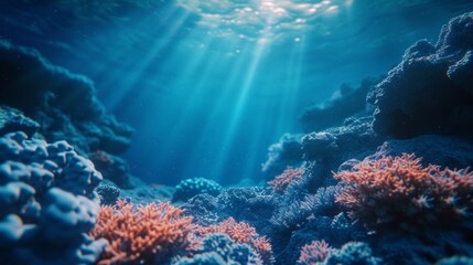 underwater scene with reef