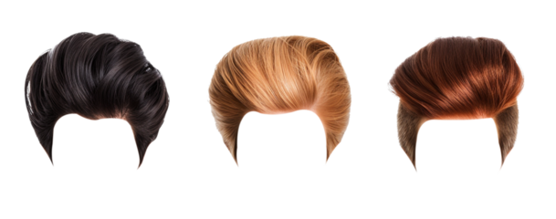 Men's trendy hairstyle is isolated on a transparent background. hairstyle concept