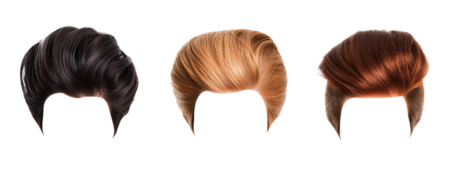 Men's trendy hairstyle is isolated on a transparent background. hairstyle concept