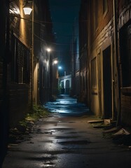 Darkened alley in the city