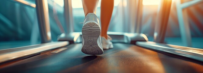 An image of a woman on a treadmill in a fitness centre
