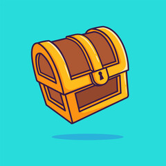 Treasure Chest Pirates Vector, Illustration, Isolated Icon