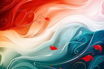 Abstract colorful background with swirls. Abstract background for Republic Day Iran - obrazy, fototapety, plakaty