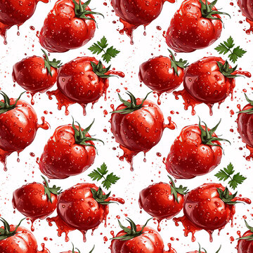 Seamless vegetable pattern in vector style