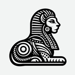Egypt pyramids sphinx Giza pharaoh tomb vector icon logo sticker tattoo.