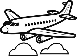 Flying through dreams Vector illustration of an airplane