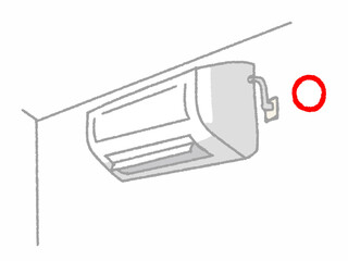 コンセントがきちんと取り付けられているエアコン
