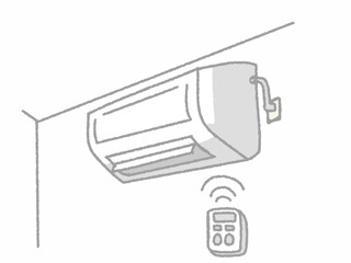 リモコンで動くエアコン白色