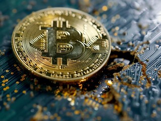 Crypto currency golden bitcoin coin