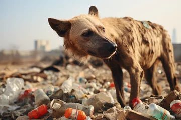 Foto op Aluminium In the rubbish dump there are Striped Hyena biting © wendi