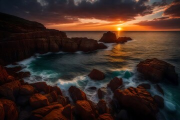 Obraz premium sunset over the ocean
