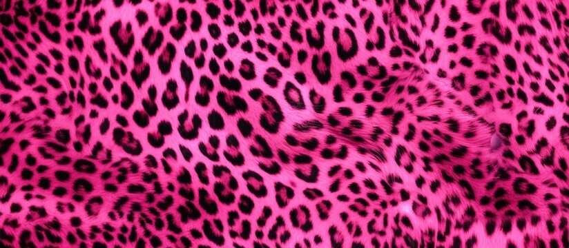 A close-up view of a pink and black animal print fabric, showcasing intricate patterns reminiscent of a leopard or tiger skin. The fabric is modern and vibrant, with a grunge color effect adding