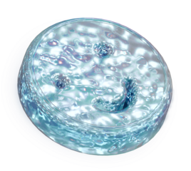 Smiley face iconic glass with Air Bubbles effect, realistic rendering graphic resources , transparency background. abstract slime structure of liquid or air