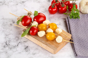 Italian caprese salad kebab stick