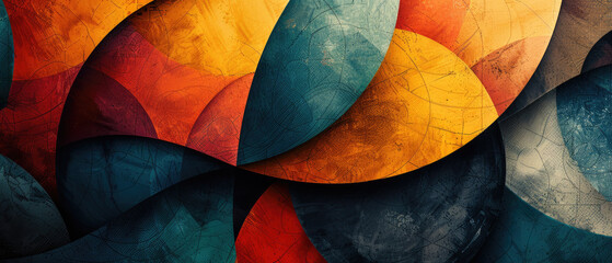Geometric abstract colored background from shapes