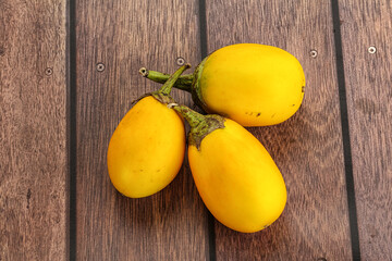 Yellow asian ripe eggplant vegetable
