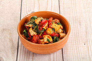Chicken with tomato and spinach