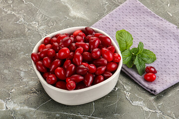 Ripe sweet and juicy cornus